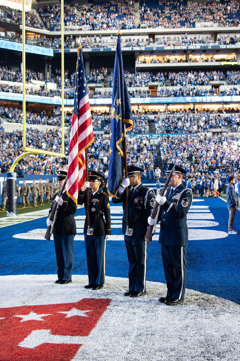 Soldiers and Airmen Support Opening Ceremonies for the Colts' Week 4 Game Against the Los Angeles Rams