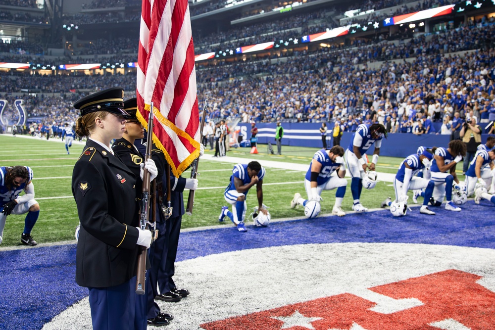 Soldiers and Airmen Support Opening Ceremonies for the Colts' Week 4 Game Against the Los Angeles Rams
