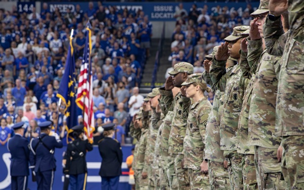 Soldiers and Airmen Support Opening Ceremonies for the Colts' Week 4 Game Against the Los Angeles Rams