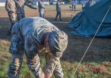 Soldiers with the 10th Mountain Division conducted a winterization training lane during Alpine Readiness Week, Oct. 4, 2023, on Fort Drum, New York.