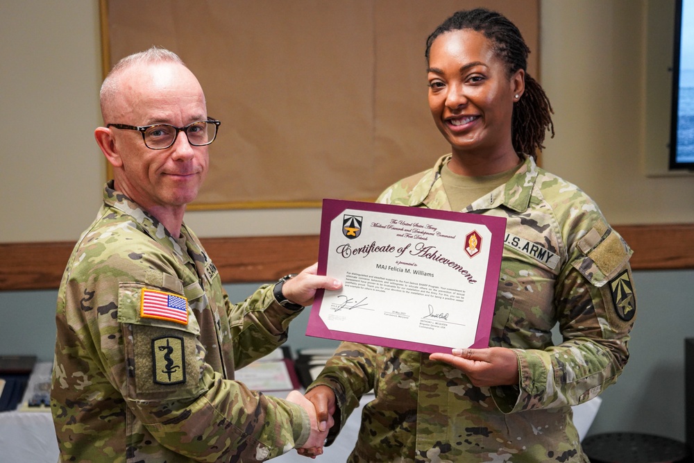 USAMMDA team gathers for promotion ceremony, command town hall, awards presentation