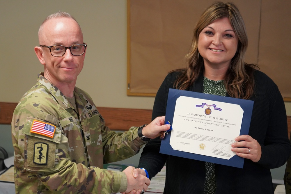 USAMMDA team gathers for promotion ceremony, command town hall, awards presentation