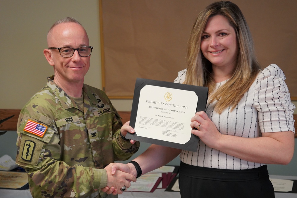 USAMMDA team gathers for promotion ceremony, command town hall, awards presentation