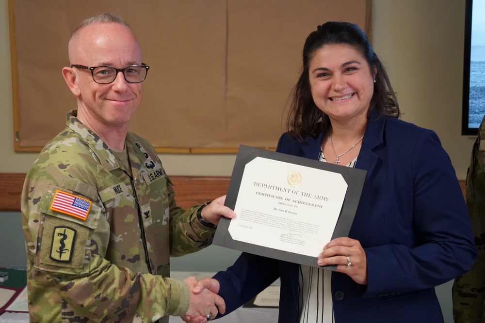 USAMMDA team gathers for promotion ceremony, command town hall, awards presentation