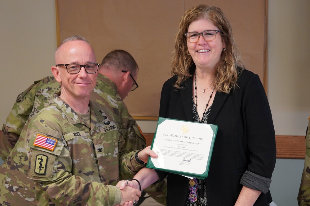 USAMMDA team gathers for promotion ceremony, command town hall, awards presentation