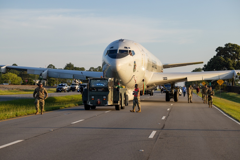 Photo of E-8C Joint STARS move to the Museum of Aviation