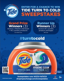 Exchange Shoppers Can Win Their Share of $6,300 in Prizes During the Tide ‘Turn to Cold’ Online Sweepstakes
