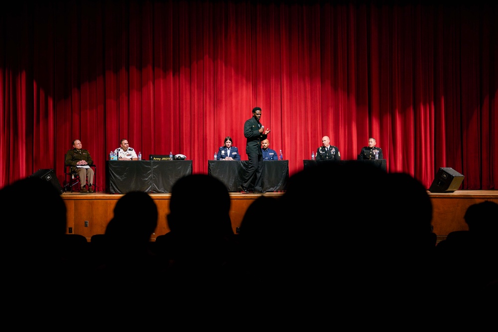 Service Members Speak in a Panel at Abraham Lincoln High School