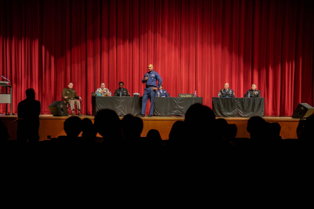 Service Members Speak in a Panel at Abraham Lincoln High School