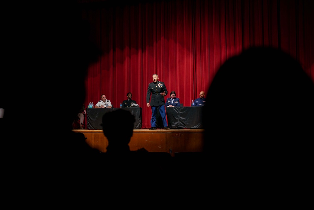 Service Members Speak in a Panel at Abraham Lincoln High School