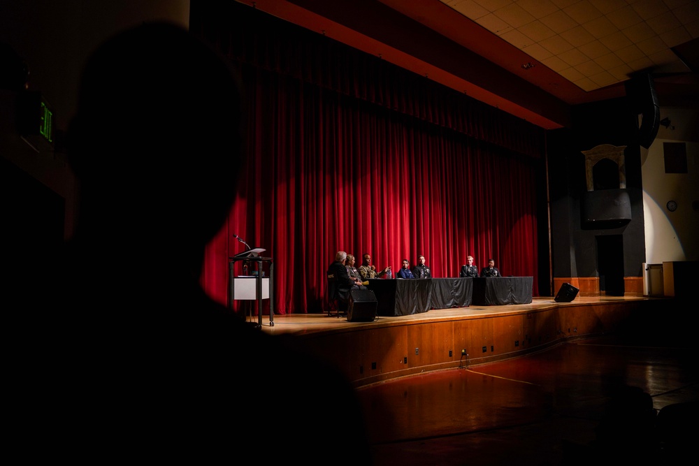 Service Members Speak in a Panel at Abraham Lincoln High School