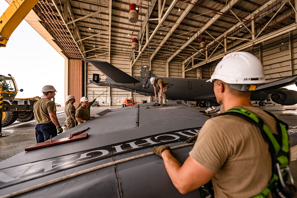 379 AEW innovates, conducts KC-135 fin removal