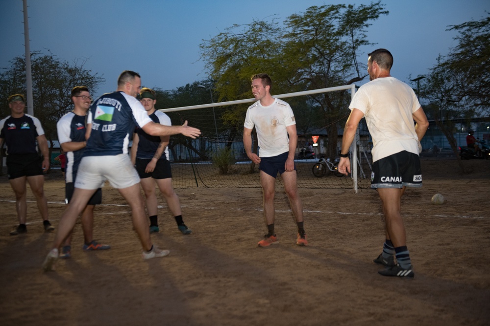 U.S. and French Service Members Host Rugby Match