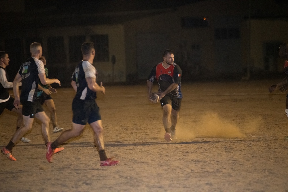 U.S. and French Service Members Host Rugby Match