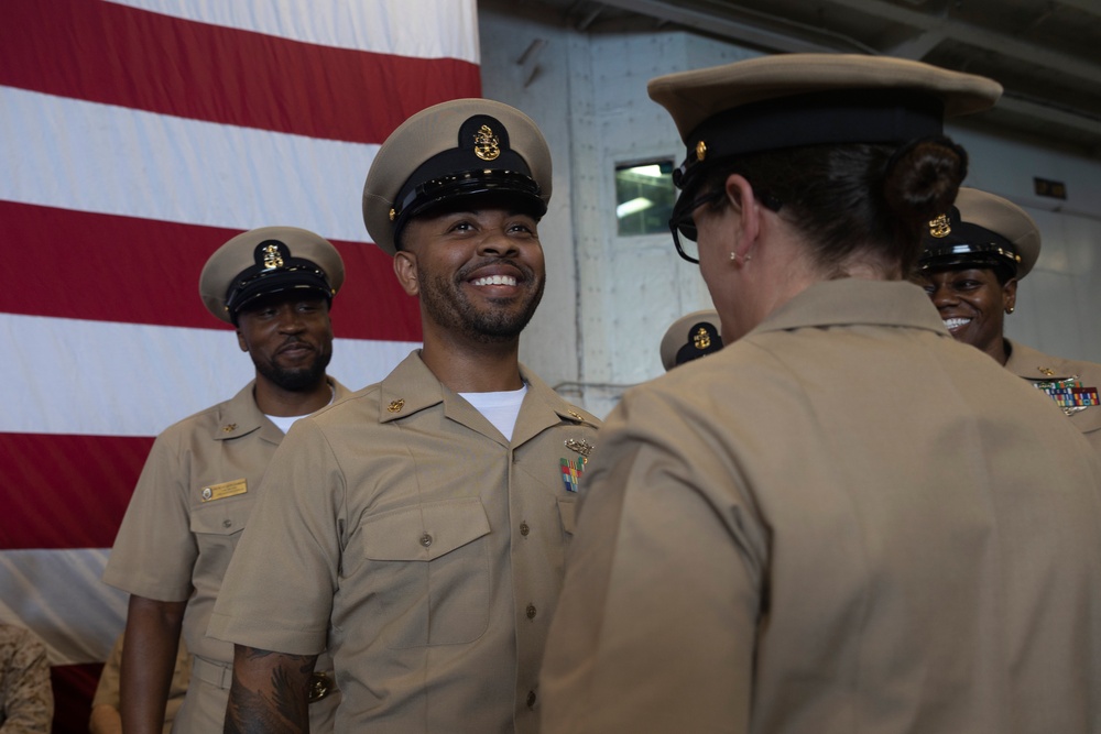 USS Bataan Hosts Chief Petty Officer Pinning Ceremony