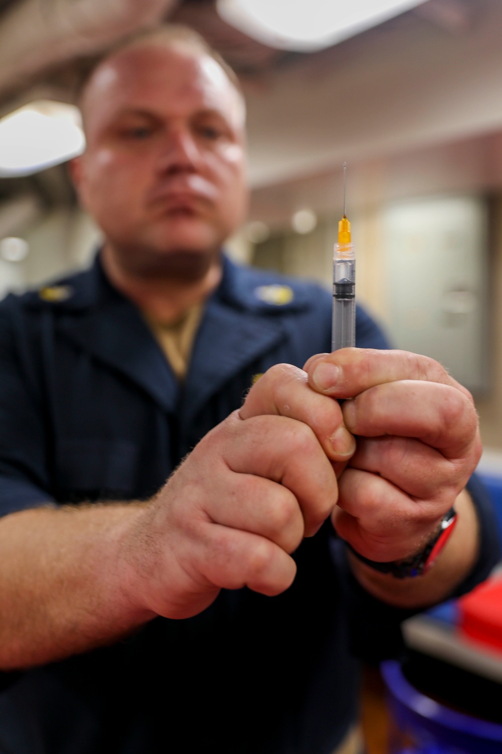 Sailors aboard USS Shoup receive influenza vaccine