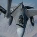 Refueling F-16 Fighting Falcons over the Strait of Hormuz