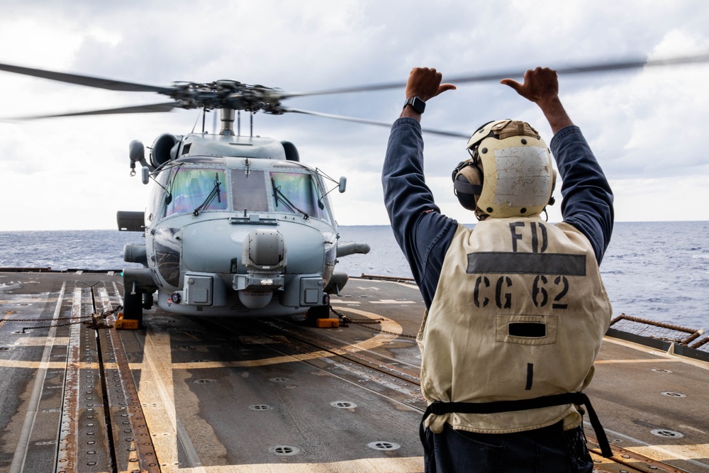 USS Robert Smalls (CG 62) Conducts Flight Quarters