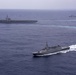 USS Ronald Reagan (CVN 76) steams in formation with guided-missile cruiser USS Antietam (CG 54), JMSDF destroyer JS Yuudachi (DD 103) and JMSDF frigate JS Noshiro (FFM 3)