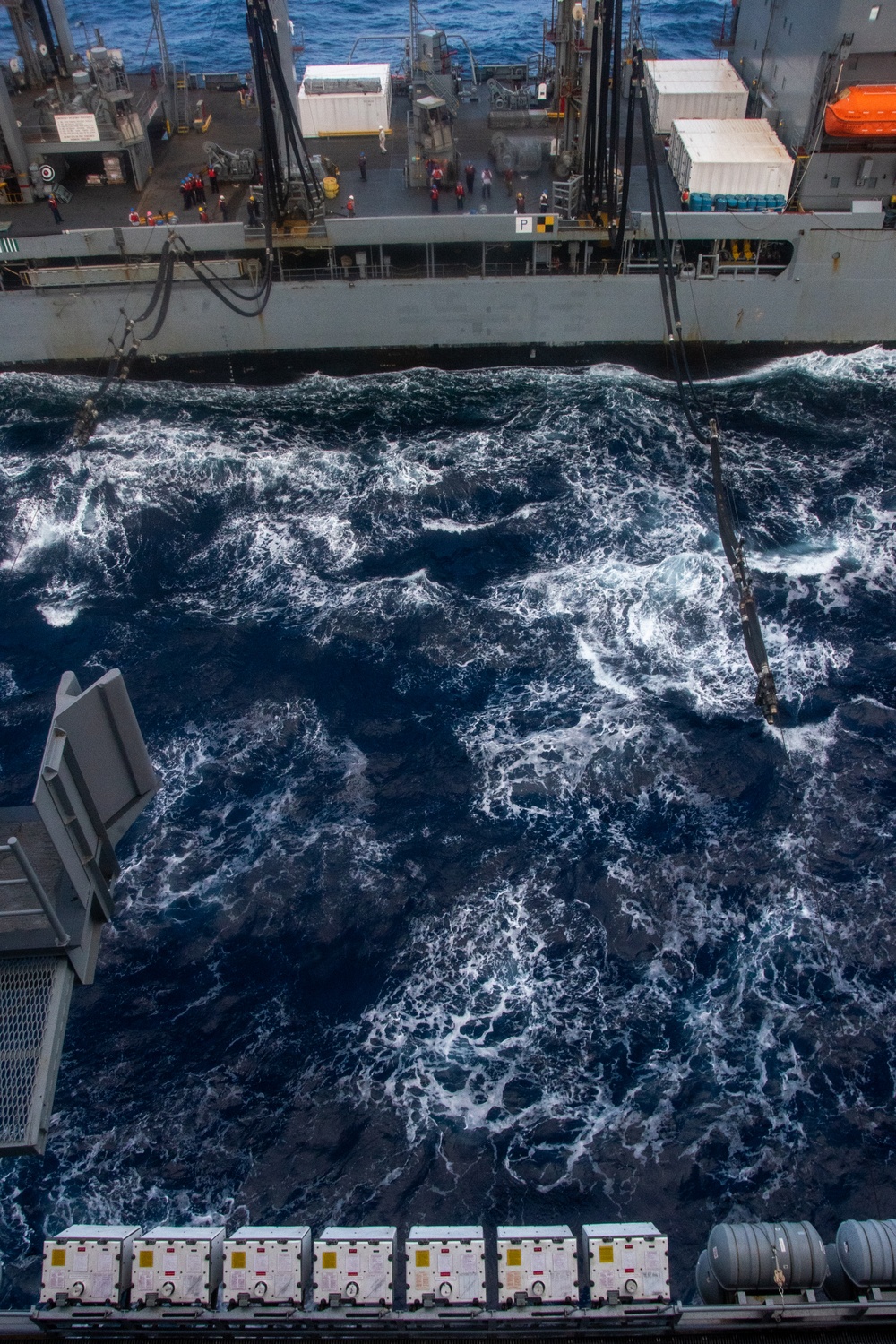 USS Ronald Reagan (CVN 76) conducts fueling-at-sea with USNS Rappahannock (T-AO 204)