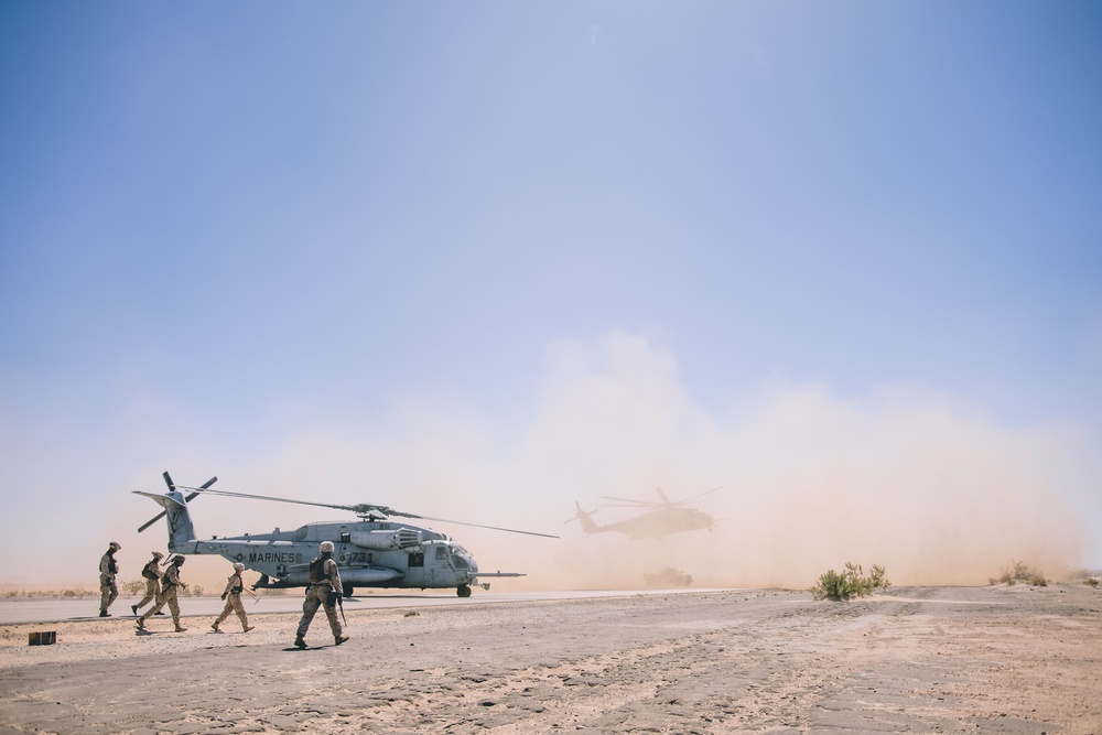 U.S. Marines attached to 8th Engineer Support Battalion Conduct Helicopter Support Team Operations