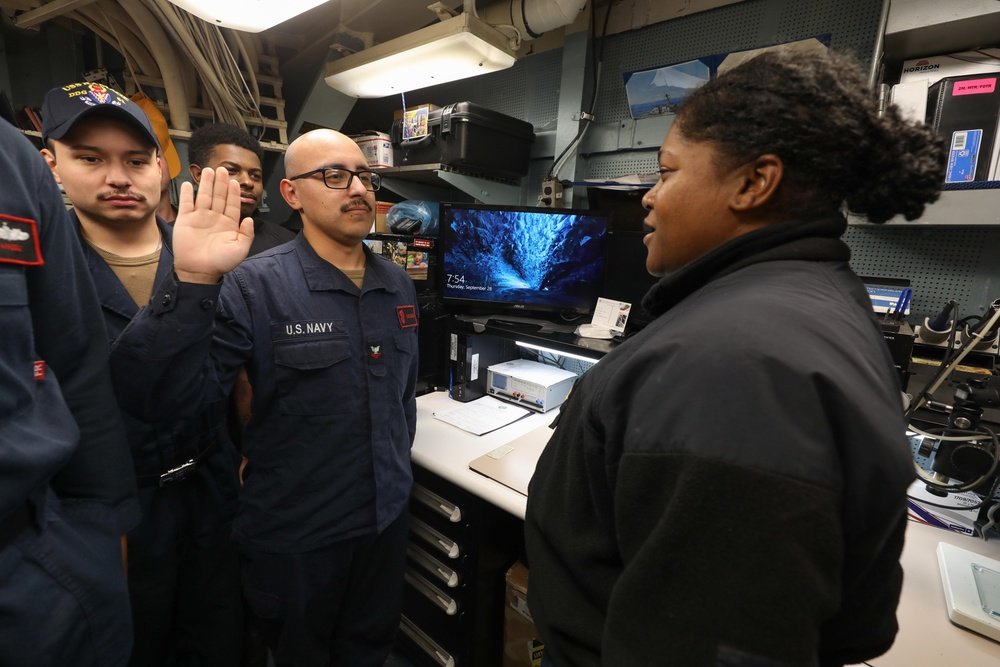 Ramage Sailor Reenlist Onboard