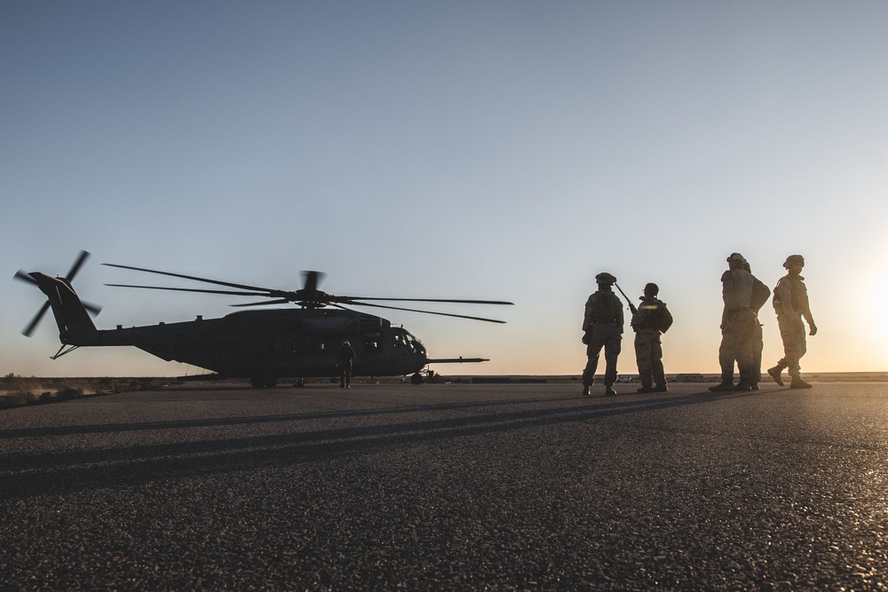 U.S. Marines attached to 8th Engineer Support Battalion Conduct Helicopter Support Team Operations