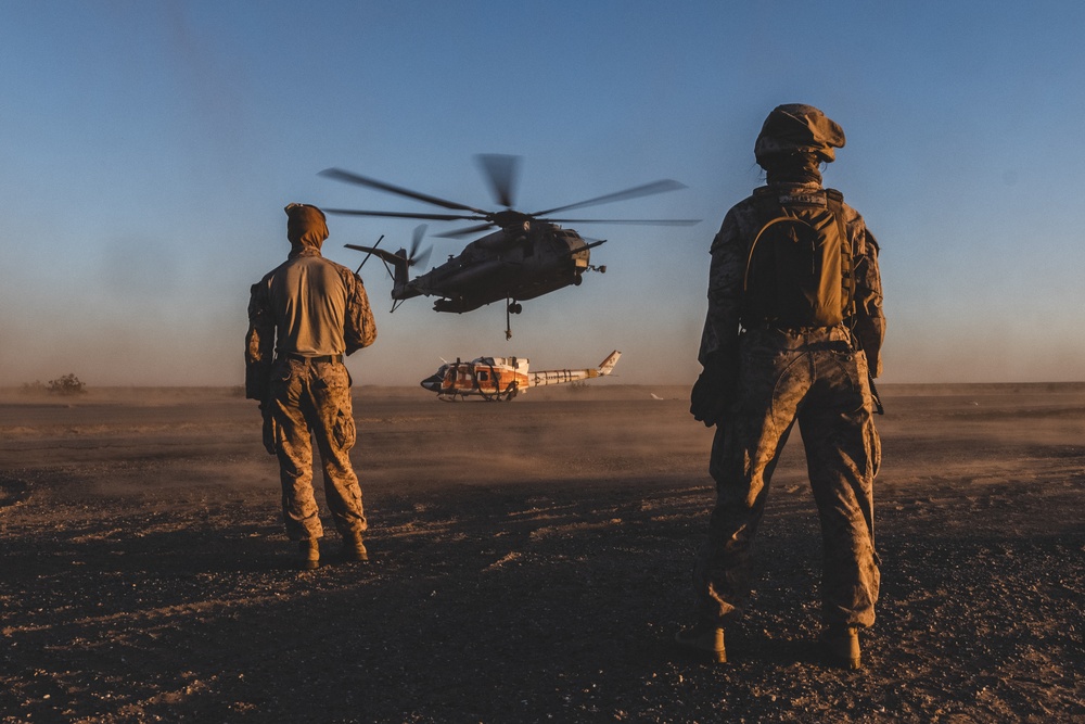 U.S. Marines attached to 8th Engineer Support Battalion Conduct Helicopter Support Team Operations