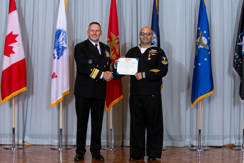 IT2 Thomas James Receives the Navy and Marine Corps Medal