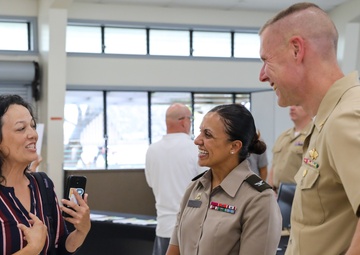 Joint Task Force-Red Hill leaders engage with local residents during the defueling open house