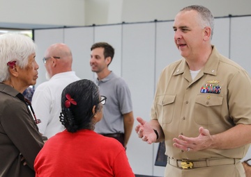 Joint Task Force-Red Hill leaders engage with local residents during the defueling open house