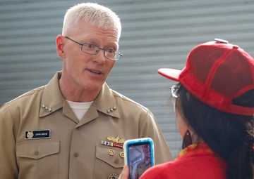 Joint Task Force-Red Hill leaders engage with local residents during the defueling open house
