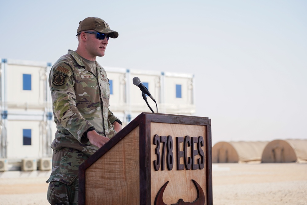 378th ECES holds change of command ceremony