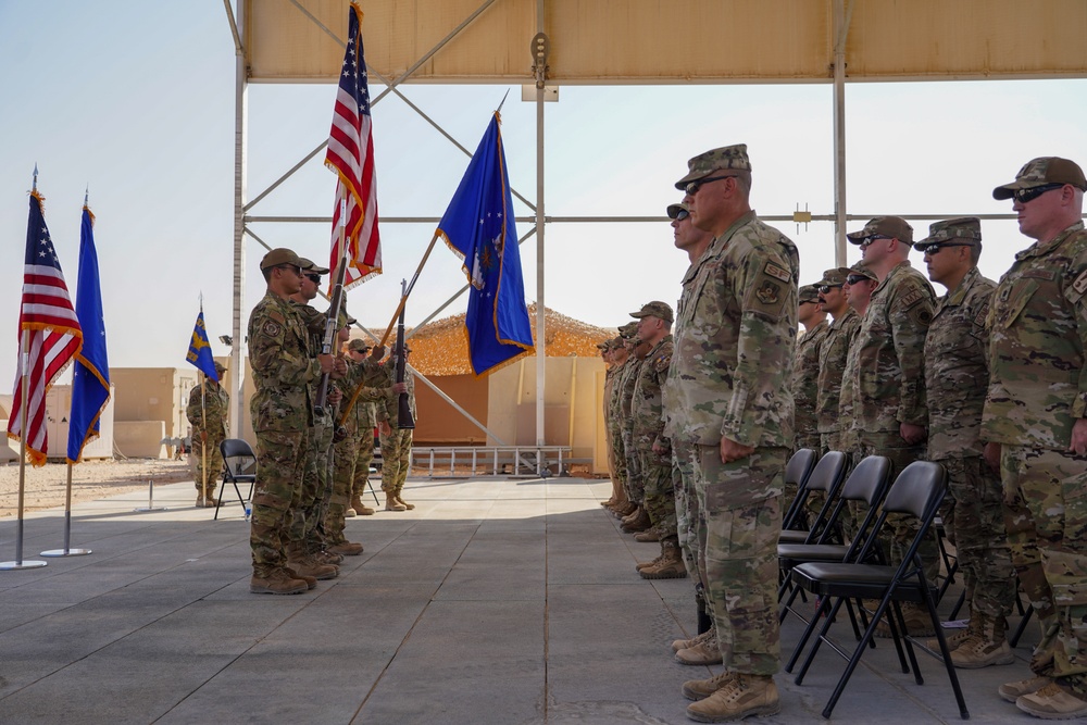 378th ECES holds change of command ceremony