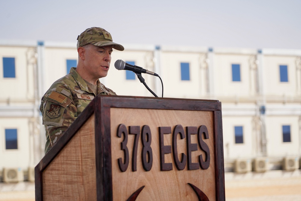 378th ECES holds change of command ceremony