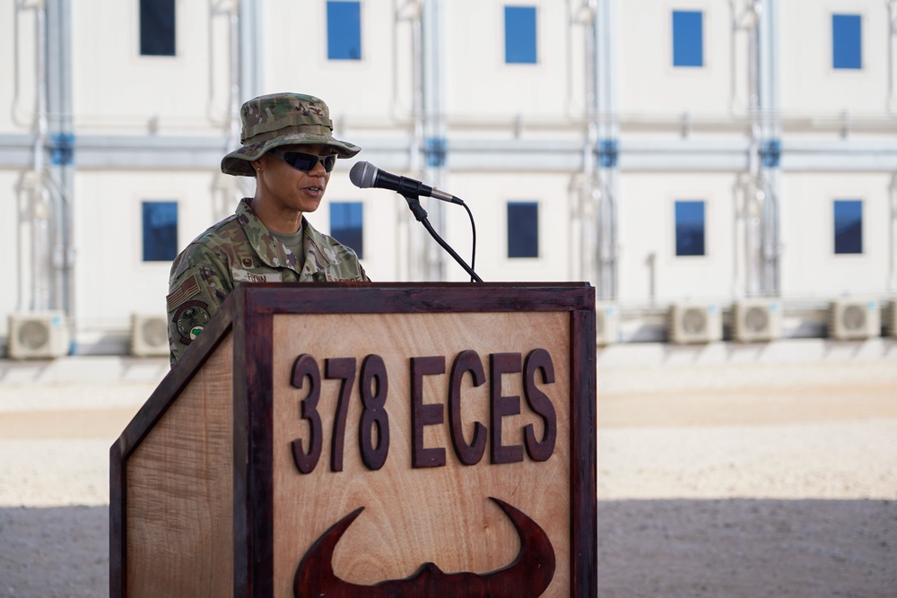 378th ECES holds change of command ceremony