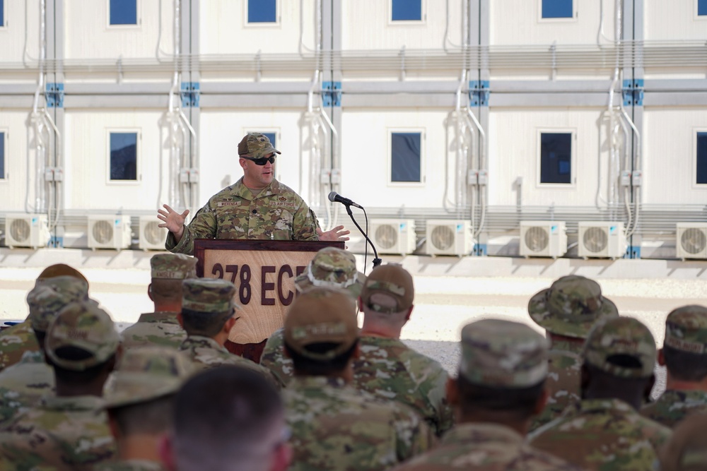 378th ECES holds change of command ceremony