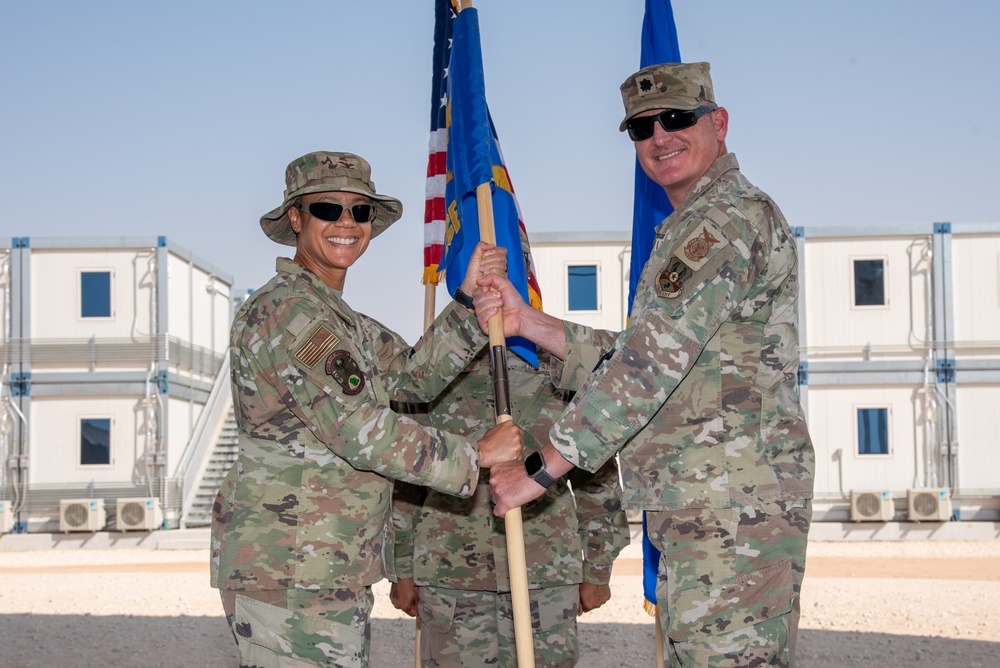 378th ECES holds change of command ceremony