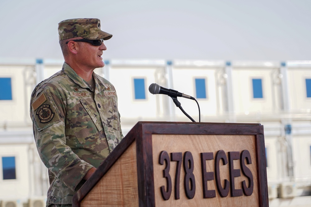 378th ECES holds change of command ceremony