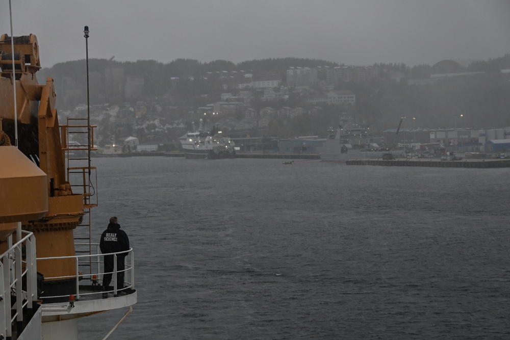 U.S. Coast Guard Healy departs Tromsø, Norway