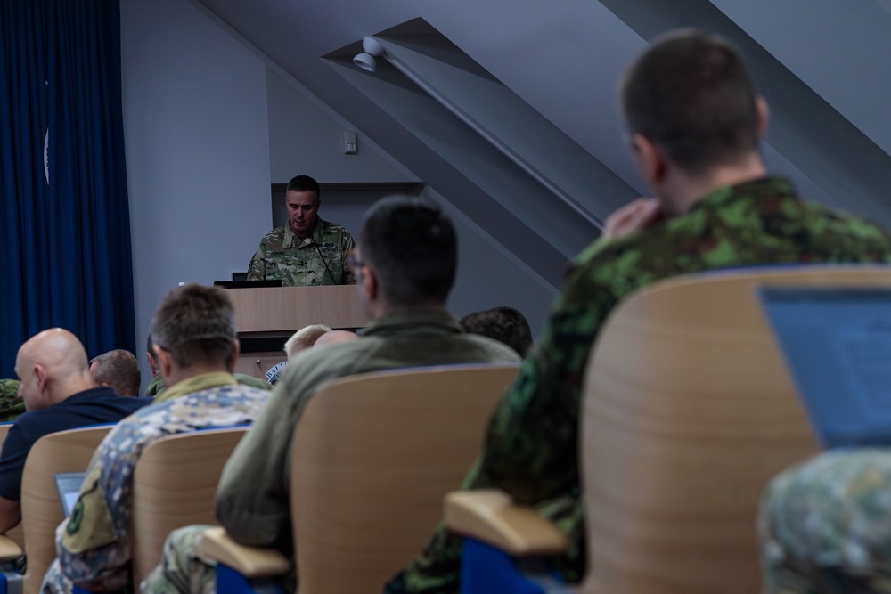 Task Force Marne commander focuses on interoperability, training with NATO allies during remarks at Baltic Defence College