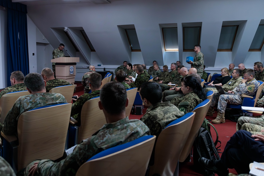 Task Force Marne commander focuses on interoperability, training with NATO allies during remarks at Baltic Defence College