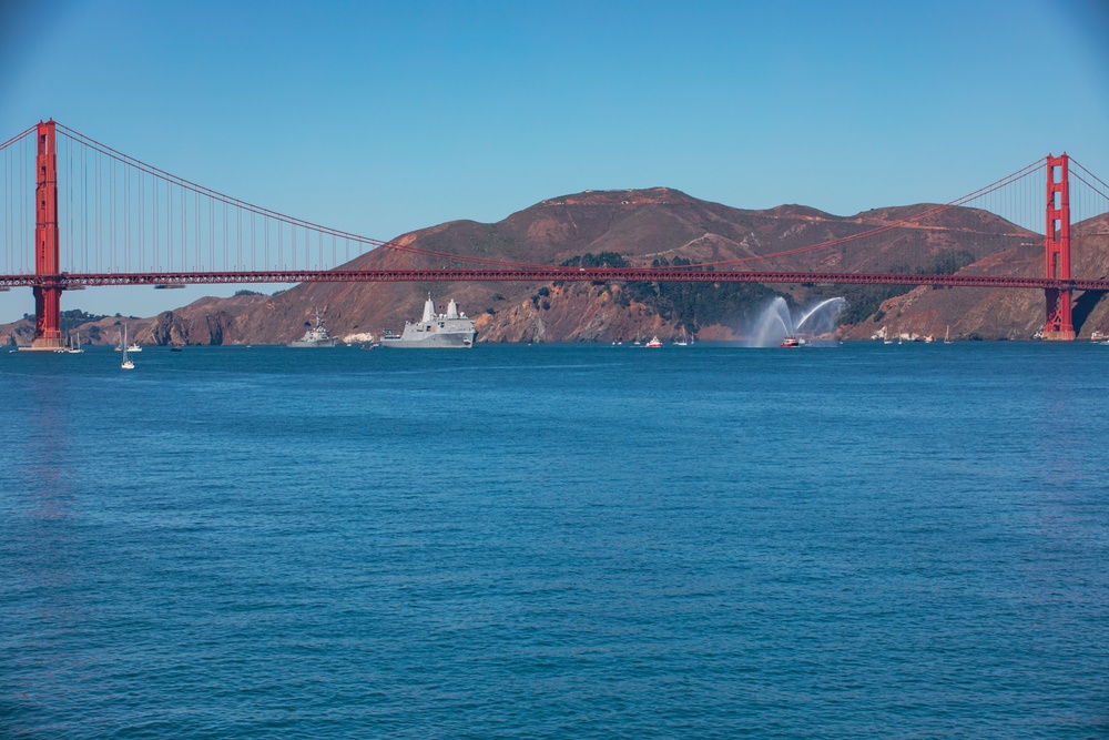 Service Members and Distinguished Guests at San Francisco Fleet Week Parade of Ships 2023