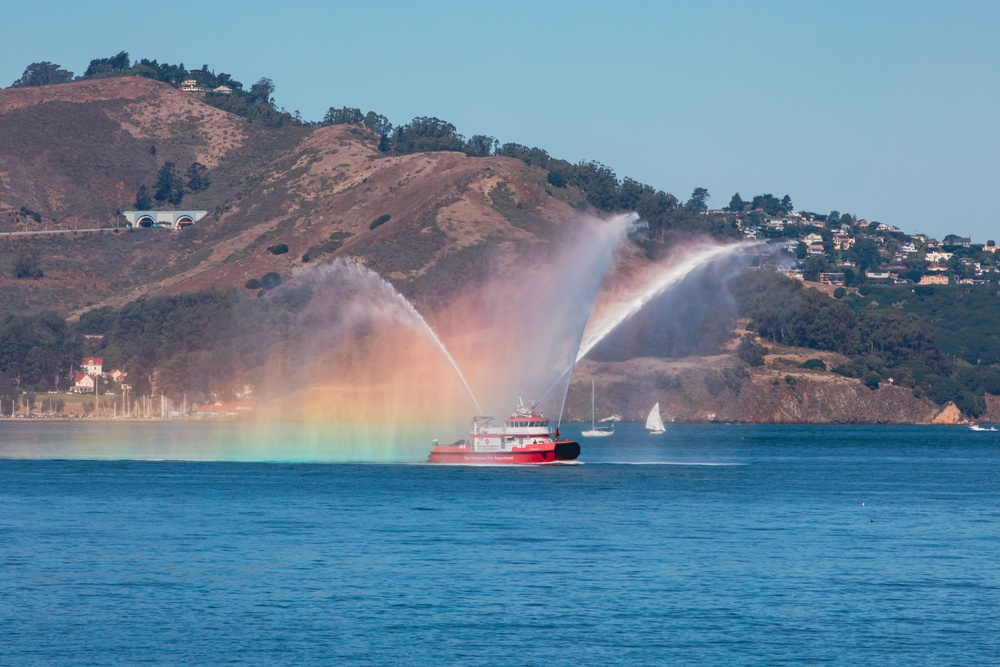 Service Members and Distinguished Guests at San Francisco Fleet Week Parade of Ships 2023