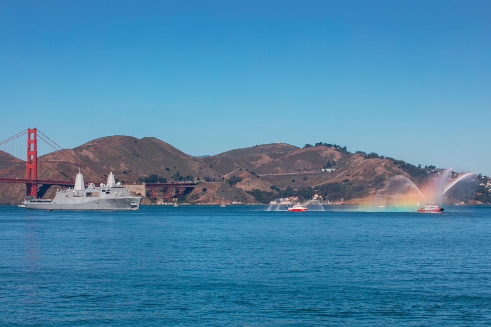 Service Members and Distinguished Guests at San Francisco Fleet Week Parade of Ships 2023