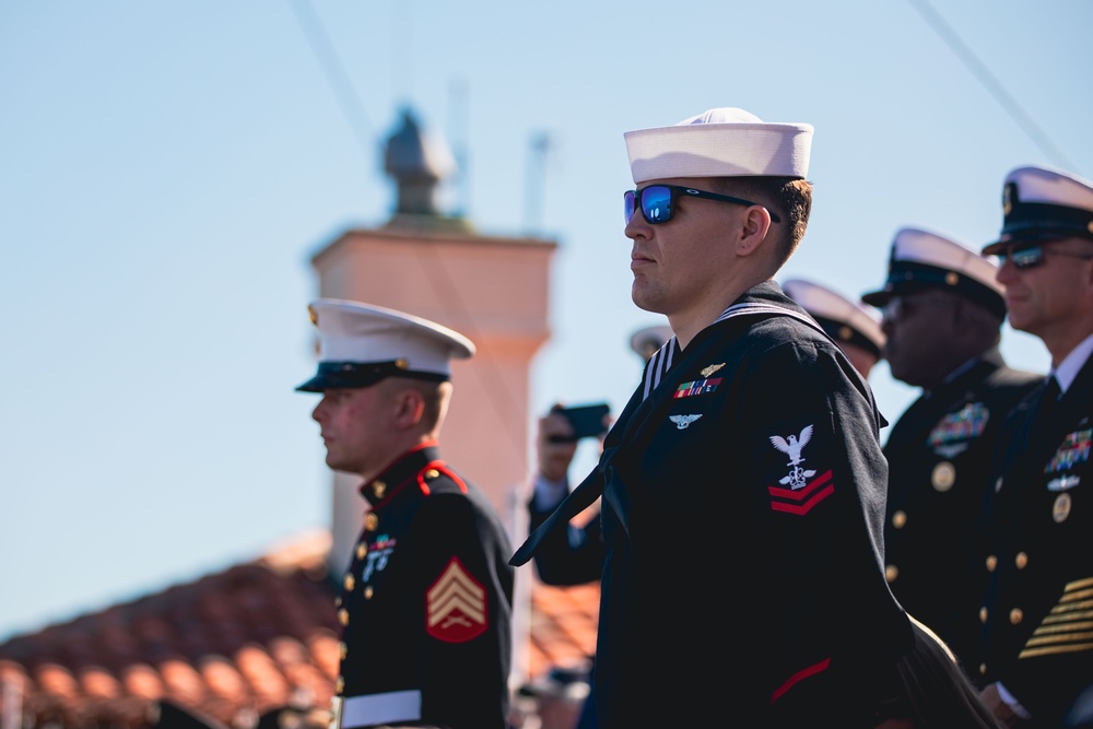 Service Members and Distinguished Guests at San Francisco Fleet Week Parade of Ships 2023