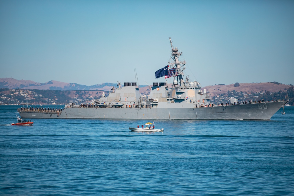 Service Members and Distinguished Guests at San Francisco Fleet Week Parade of Ships 2023