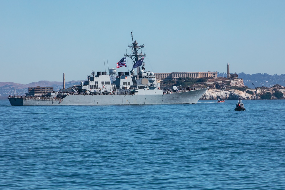 Service Members and Distinguished Guests at San Francisco Fleet Week Parade of Ships 2023