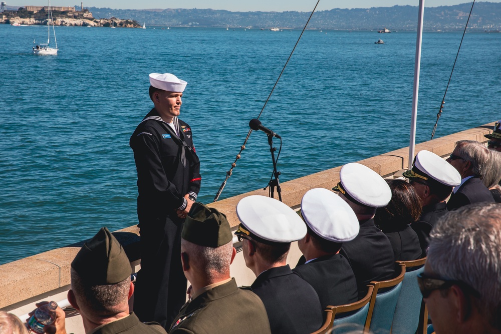 Service Members and Distinguished Guests at San Francisco Fleet Week Parade of Ships 2023