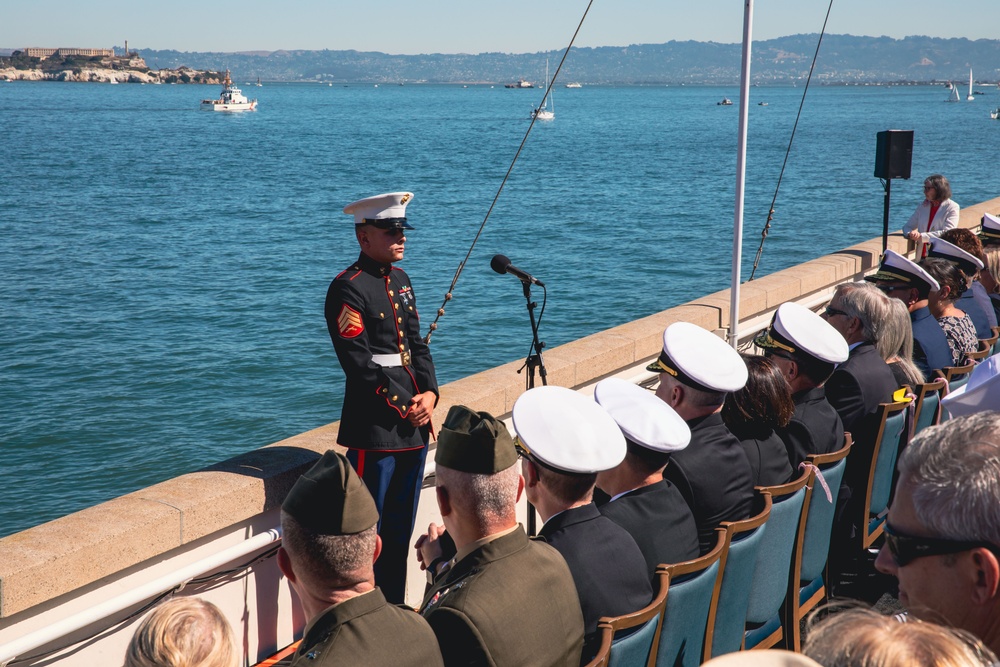 Service Members and Distinguished Guests at San Francisco Fleet Week Parade of Ships 2023